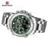 NAVIFORCE 9217 Watches Mens Luxury LCD Analog Digital Stainless Steel Man Wristwatch Casual Quartz Luminous Male Clock
