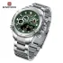NAVIFORCE 9217 Watches Mens Luxury LCD Analog Digital Stainless Steel Man Wristwatch Casual Quartz Luminous Male Clock