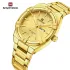 NAVIFORCE 9218 Classic Day and Date Display Men Stainless Steel Watch Man Business Waterproof Quartz Calendar Clock