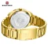 NAVIFORCE 9218 Classic Day and Date Display Men Stainless Steel Watch Man Business Waterproof Quartz Calendar Clock