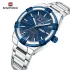 NAVIFORCE 9218 Classic Day and Date Display Men Stainless Steel Watch Man Business Waterproof Quartz Calendar Clock