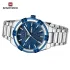 NAVIFORCE 9218 Classic Day and Date Display Men Stainless Steel Watch Man Business Waterproof Quartz Calendar Clock