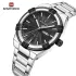 NAVIFORCE 9218 Classic Day and Date Display Men Stainless Steel Watch Man Business Waterproof Quartz Calendar Clock