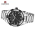 NAVIFORCE 9218 Classic Day and Date Display Men Stainless Steel Watch Man Business Waterproof Quartz Calendar Clock