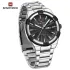 NAVIFORCE 9218 Classic Day and Date Display Men Stainless Steel Watch Man Business Waterproof Quartz Calendar Clock