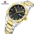 NAVIFORCE 9218 Classic Day and Date Display Men Stainless Steel Watch Man Business Waterproof Quartz Calendar Clock