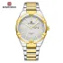 NAVIFORCE 9218 Classic Day and Date Display Men Stainless Steel Watch Man Business Waterproof Quartz Calendar Clock