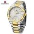 NAVIFORCE 9218 Classic Day and Date Display Men Stainless Steel Watch Man Business Waterproof Quartz Calendar Clock