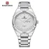 NAVIFORCE 9218 Classic Day and Date Display Men Stainless Steel Watch Man Business Waterproof Quartz Calendar Clock