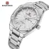 NAVIFORCE 9218 Classic Day and Date Display Men Stainless Steel Watch Man Business Waterproof Quartz Calendar Clock