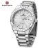 NAVIFORCE 9218 Classic Day and Date Display Men Stainless Steel Watch Man Business Waterproof Quartz Calendar Clock