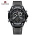 NAVIFORCE 9220 Watches for Man Genuine Leather Strap Sports Quartz Men's Wristwatch with Creative Dual Display Dial