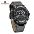NAVIFORCE 9220 Watches for Man Genuine Leather Strap Sports Quartz Men's Wristwatch with Creative Dual Display Dial