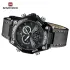 NAVIFORCE 9220 Watches for Man Genuine Leather Strap Sports Quartz Men's Wristwatch with Creative Dual Display Dial