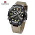 NAVIFORCE 9220 Watches for Man Genuine Leather Strap Sports Quartz Men's Wristwatch with Creative Dual Display Dial