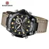 NAVIFORCE 9220 Watches for Man Genuine Leather Strap Sports Quartz Men's Wristwatch with Creative Dual Display Dial