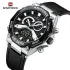 NAVIFORCE 9220 Watches for Man Genuine Leather Strap Sports Quartz Men's Wristwatch with Creative Dual Display Dial