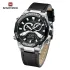 NAVIFORCE 9220 Watches for Man Genuine Leather Strap Sports Quartz Men's Wristwatch with Creative Dual Display Dial