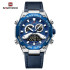 NAVIFORCE 9220 Watches for Man Genuine Leather Strap Sports Quartz Men's Wristwatch with Creative Dual Display Dial