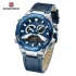 NAVIFORCE 9220 Watches for Man Genuine Leather Strap Sports Quartz Men's Wristwatch with Creative Dual Display Dial