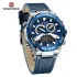 NAVIFORCE 9220 Watches for Man Genuine Leather Strap Sports Quartz Men's Wristwatch with Creative Dual Display Dial