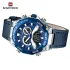 NAVIFORCE 9220 Watches for Man Genuine Leather Strap Sports Quartz Men's Wristwatch with Creative Dual Display Dial