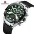 NAVIFORCE 9220 Watches for Man Genuine Leather Strap Sports Quartz Men's Wristwatch with Creative Dual Display Dial