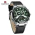 NAVIFORCE 9220 Watches for Man Genuine Leather Strap Sports Quartz Men's Wristwatch with Creative Dual Display Dial