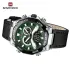 NAVIFORCE 9220 Watches for Man Genuine Leather Strap Sports Quartz Men's Wristwatch with Creative Dual Display Dial