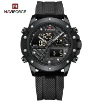 NAVIFORCE 9221 Sports Waterproof LCD Digital Display Man Clock Trend Casual Comfortable TPU Strap Luminous Quartz Men Watch