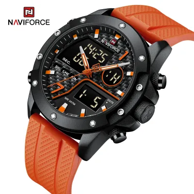 NAVIFORCE 9221 Sports Waterproof LCD Digital Display Man Clock Trend Casual Comfortable TPU Strap Luminous Quartz Men Watch