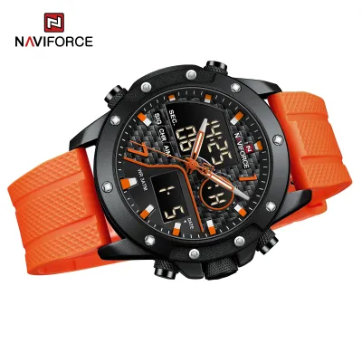 NAVIFORCE 9221 Sports Waterproof LCD Digital Display Man Clock Trend Casual Comfortable TPU Strap Luminous Quartz Men Watch