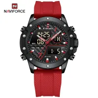 NAVIFORCE 9221 Sports Waterproof LCD Digital Display Man Clock Trend Casual Comfortable TPU Strap Luminous Quartz Men Watch