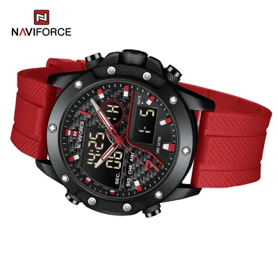 NAVIFORCE 9221 Sports Waterproof LCD Digital Display Man Clock Trend Casual Comfortable TPU Strap Luminous Quartz Men Watch