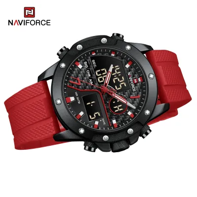 NAVIFORCE 9221 Sports Waterproof LCD Digital Display Man Clock Trend Casual Comfortable TPU Strap Luminous Quartz Men Watch