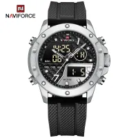 NAVIFORCE 9221 Sports Waterproof LCD Digital Display Man Clock Trend Casual Comfortable TPU Strap Luminous Quartz Men Watch