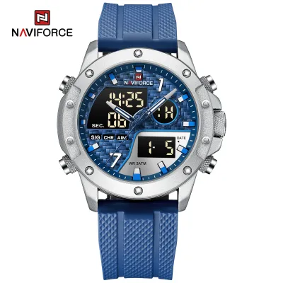 NAVIFORCE 9221 Sports Waterproof LCD Digital Display Man Clock Trend Casual Comfortable TPU Strap Luminous Quartz Men Watch