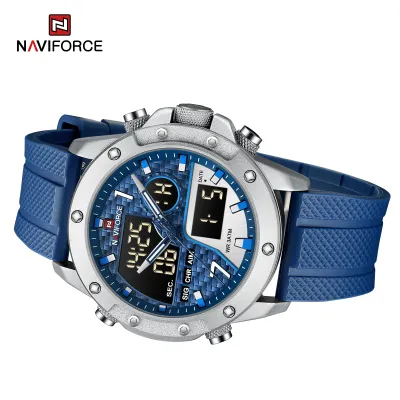 NAVIFORCE 9221 Sports Waterproof LCD Digital Display Man Clock Trend Casual Comfortable TPU Strap Luminous Quartz Men Watch