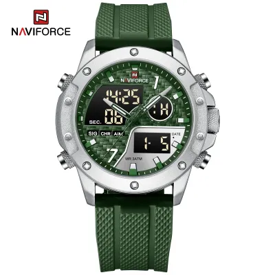NAVIFORCE 9221 Sports Waterproof LCD Digital Display Man Clock Trend Casual Comfortable TPU Strap Luminous Quartz Men Watch