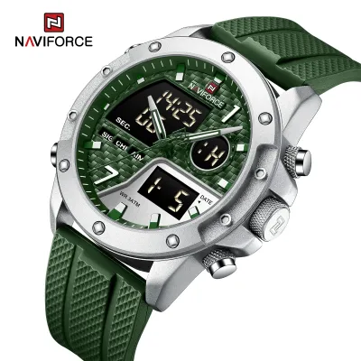 NAVIFORCE 9221 Sports Waterproof LCD Digital Display Man Clock Trend Casual Comfortable TPU Strap Luminous Quartz Men Watch