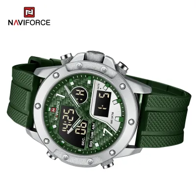 NAVIFORCE 9221 Sports Waterproof LCD Digital Display Man Clock Trend Casual Comfortable TPU Strap Luminous Quartz Men Watch