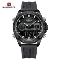 NAVIFORCE 9223 Casual Wild Silicone Strap Man's Wristwatch Luminous Sports Water Resistant Dual Display Quartz Watches for Men