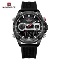 NAVIFORCE 9223 Casual Wild Silicone Strap Man's Wristwatch Luminous Sports Water Resistant Dual Display Quartz Watches for Men