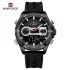 NAVIFORCE 9223 Casual Wild Silicone Strap Man's Wristwatch Luminous Sports Water Resistant Dual Display Quartz Watches for Men