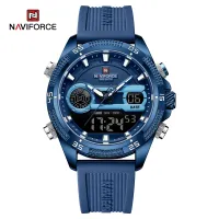 NAVIFORCE 9223 Casual Wild Silicone Strap Man's Wristwatch Luminous Sports Water Resistant Dual Display Quartz Watches for Men