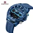 NAVIFORCE 9223 Casual Wild Silicone Strap Man's Wristwatch Luminous Sports Water Resistant Dual Display Quartz Watches for Men