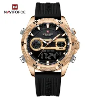 NAVIFORCE 9223 Casual Wild Silicone Strap Man's Wristwatch Luminous Sports Water Resistant Dual Display Quartz Watches for Men