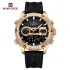 NAVIFORCE 9223 Casual Wild Silicone Strap Man's Wristwatch Luminous Sports Water Resistant Dual Display Quartz Watches for Men