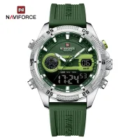 NAVIFORCE 9223 Casual Wild Silicone Strap Man's Wristwatch Luminous Sports Water Resistant Dual Display Quartz Watches for Men