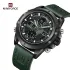 NAVIFORCE 9225 Dual Display Quartz Analog Digital Wristwatch for Men Genuine Leather Strap Water Resistant Man Watch